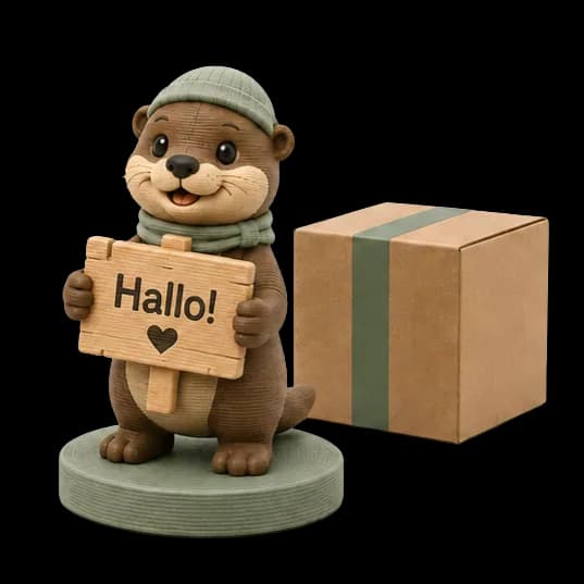 Geprinte otter met verzenddoos