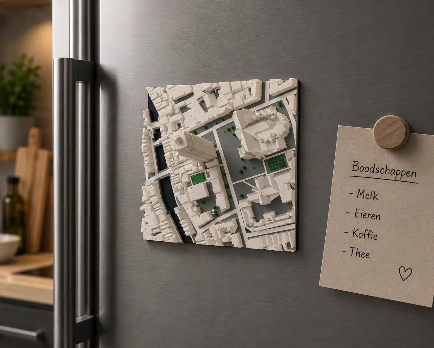 3D-geprint stadsmodel als magneet