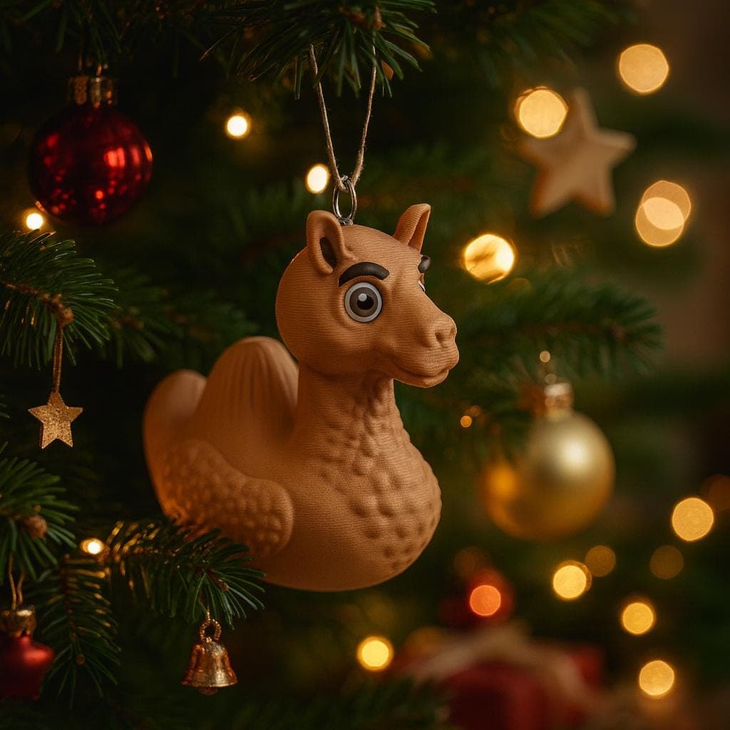 Tree Hanger Camel Duck Figurine: Funny 3D Printed Desk Decor Tree Decoration