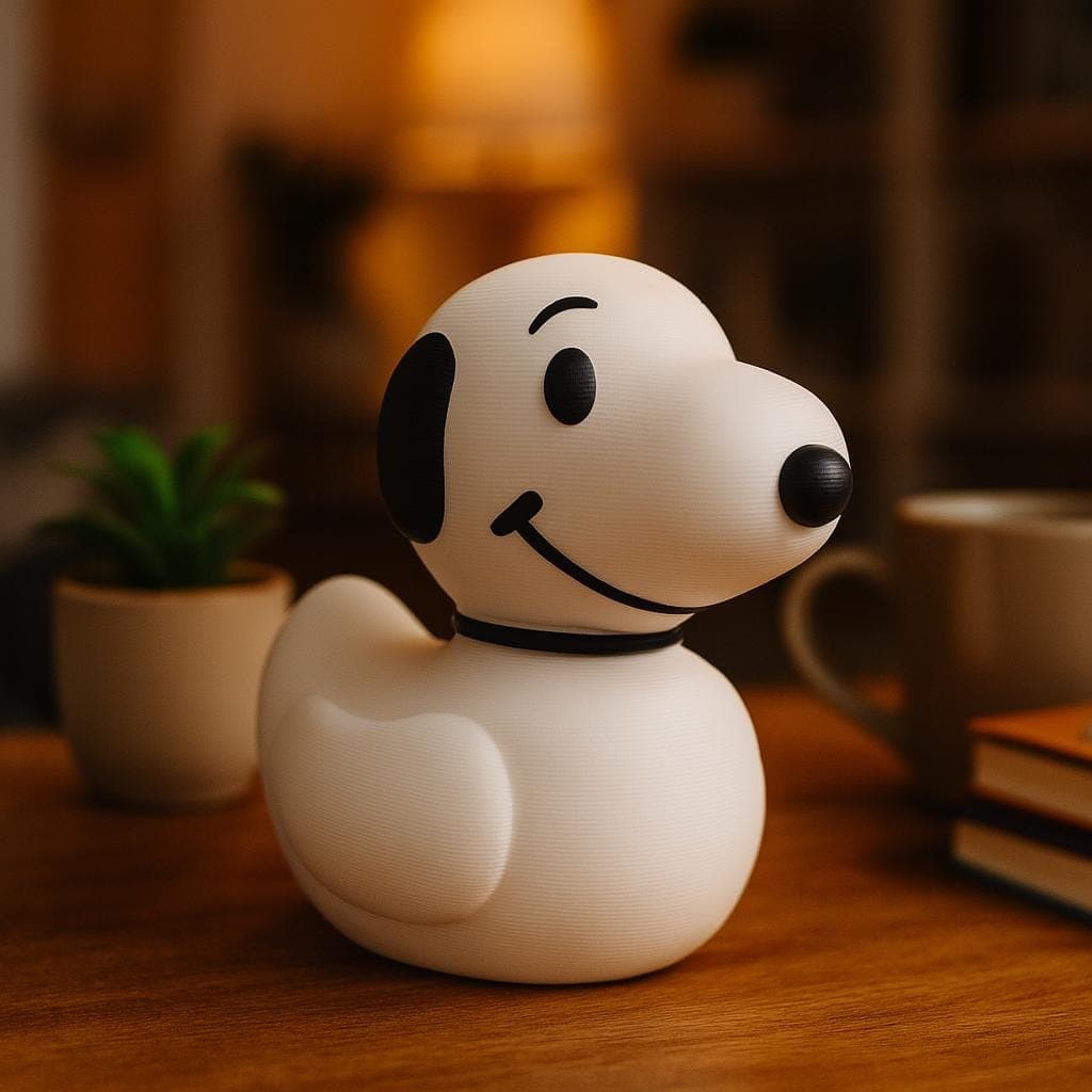 Snoopy Duck Figurine: 3D Printed Dog-Themed Desk Decor, Tree decoration