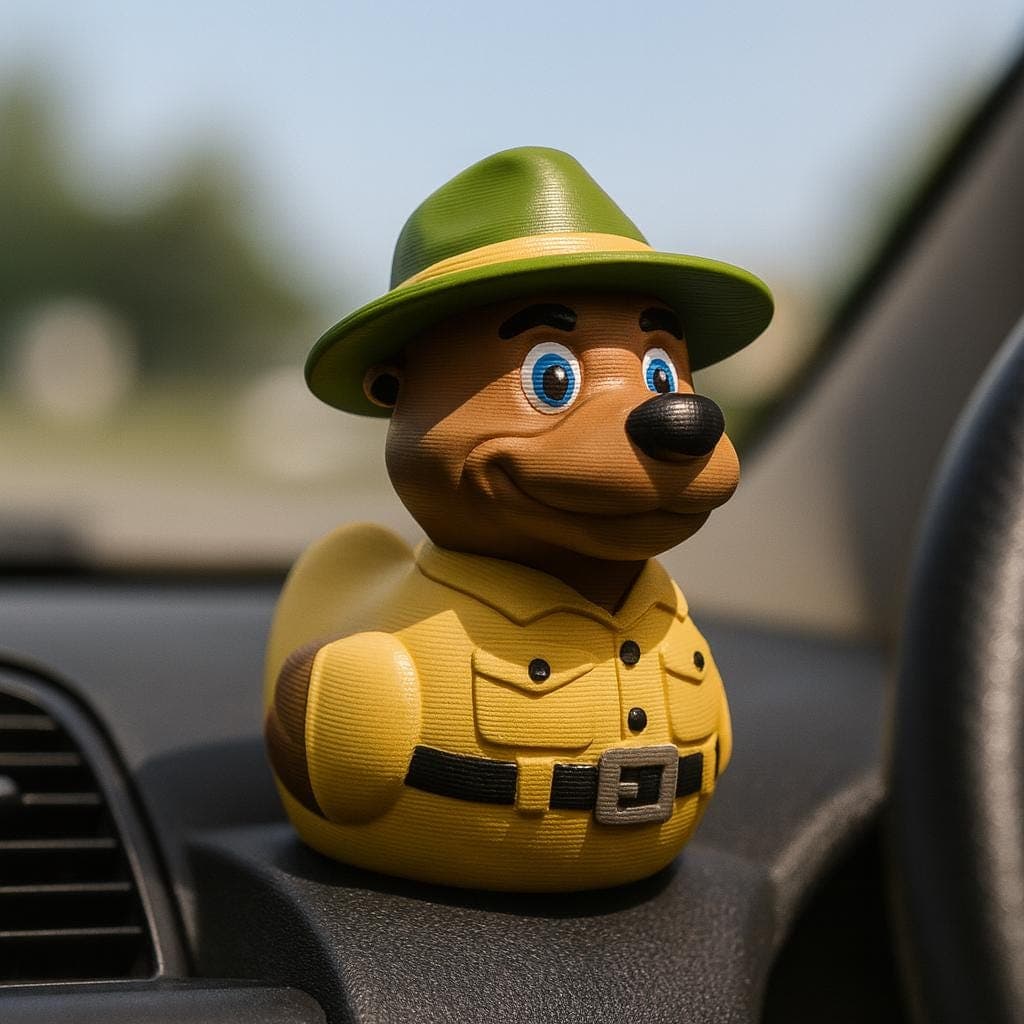 3D Printed Bear Duck Figurine: Playful Cartoon Decor