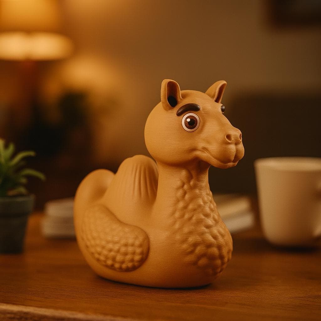 Camel Duck Figurine: Funny 3D Printed Desk Decor