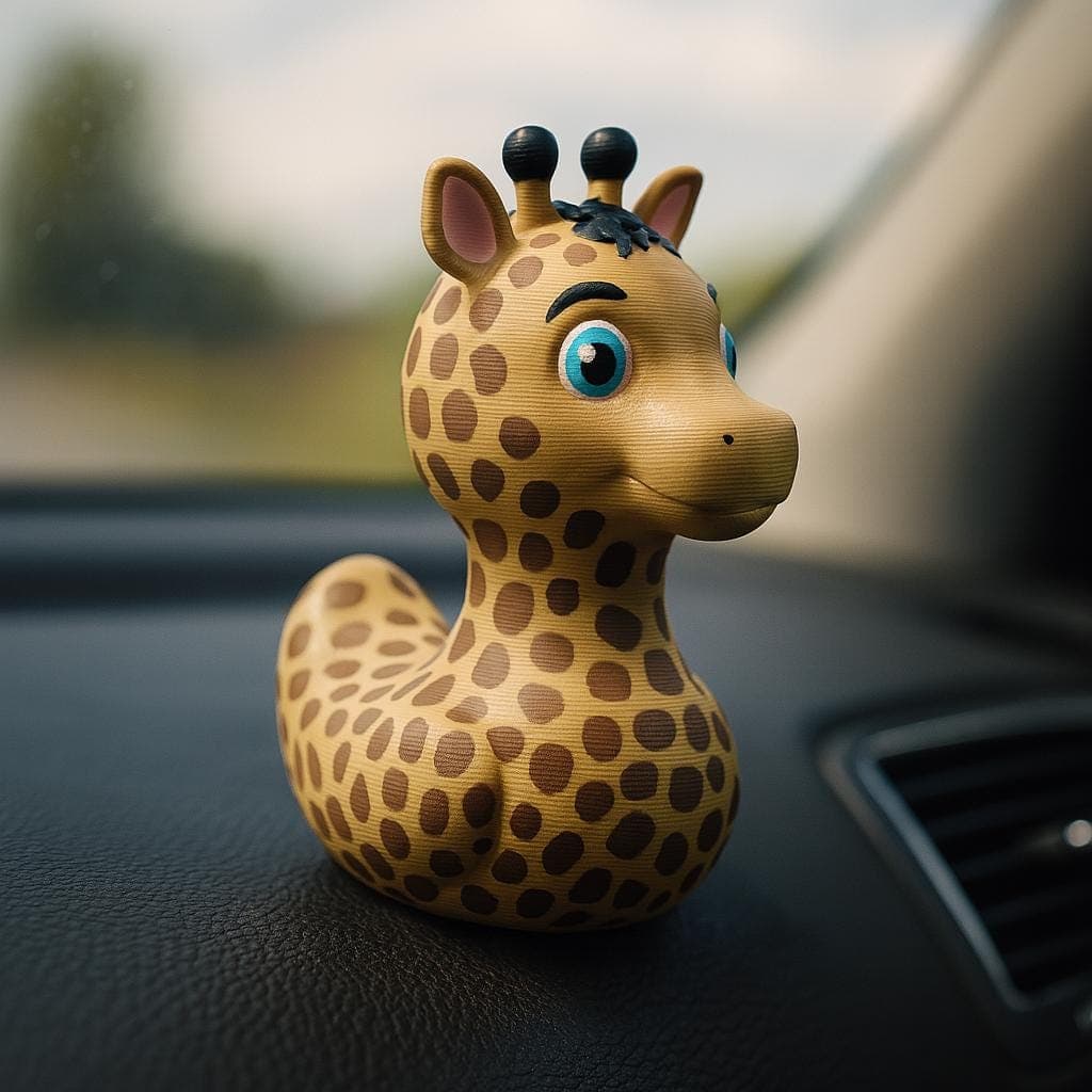 3D Printed Giraffe Duck Figurine: Playful Desk Decor