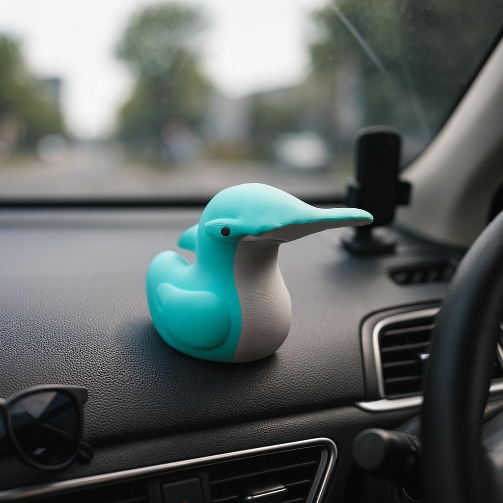 Hammerhead Shark Duck Figurine: 3D Printed Desk Decor - Tree decoration