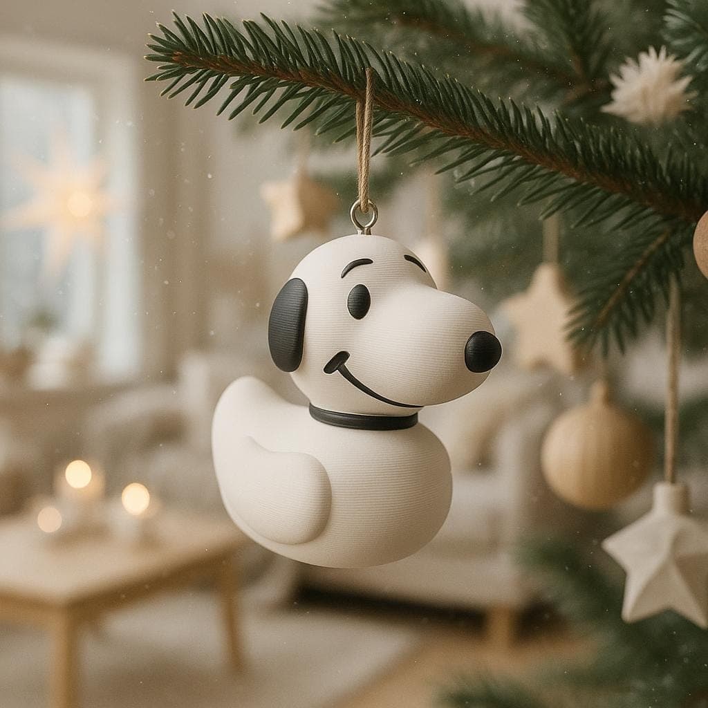 Tree Hanger - Snoopy Duck Figurine: 3D Printed Dog-Themed Desk Decor, Tree decoration
