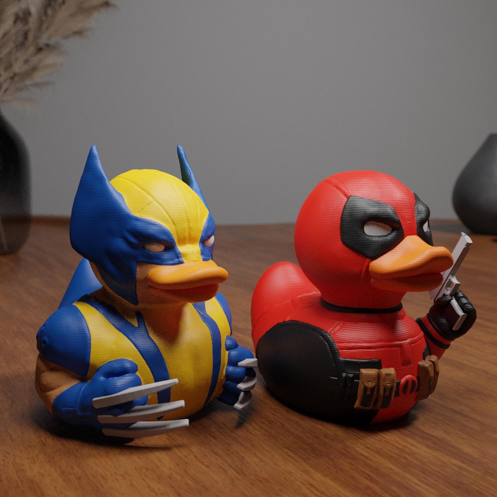 Deadpool & Wolverine Duck Set: 3D Printed Superhero Figurines