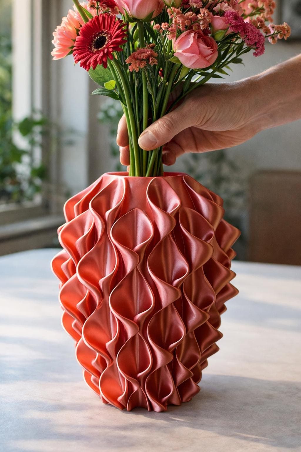 Modern Design Vase 3D Printed | Sculptural Flower Vase | Contemporary Home Decor | Designer LineaFiora Interior