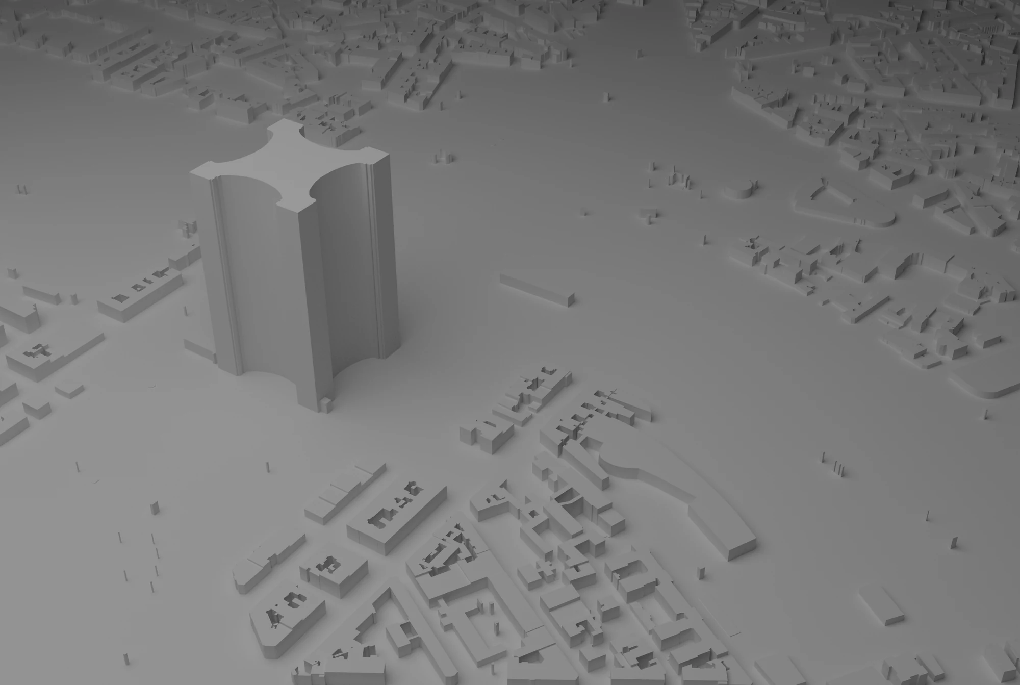 Ruwe, gladde eerdere versie van het stadsmodel